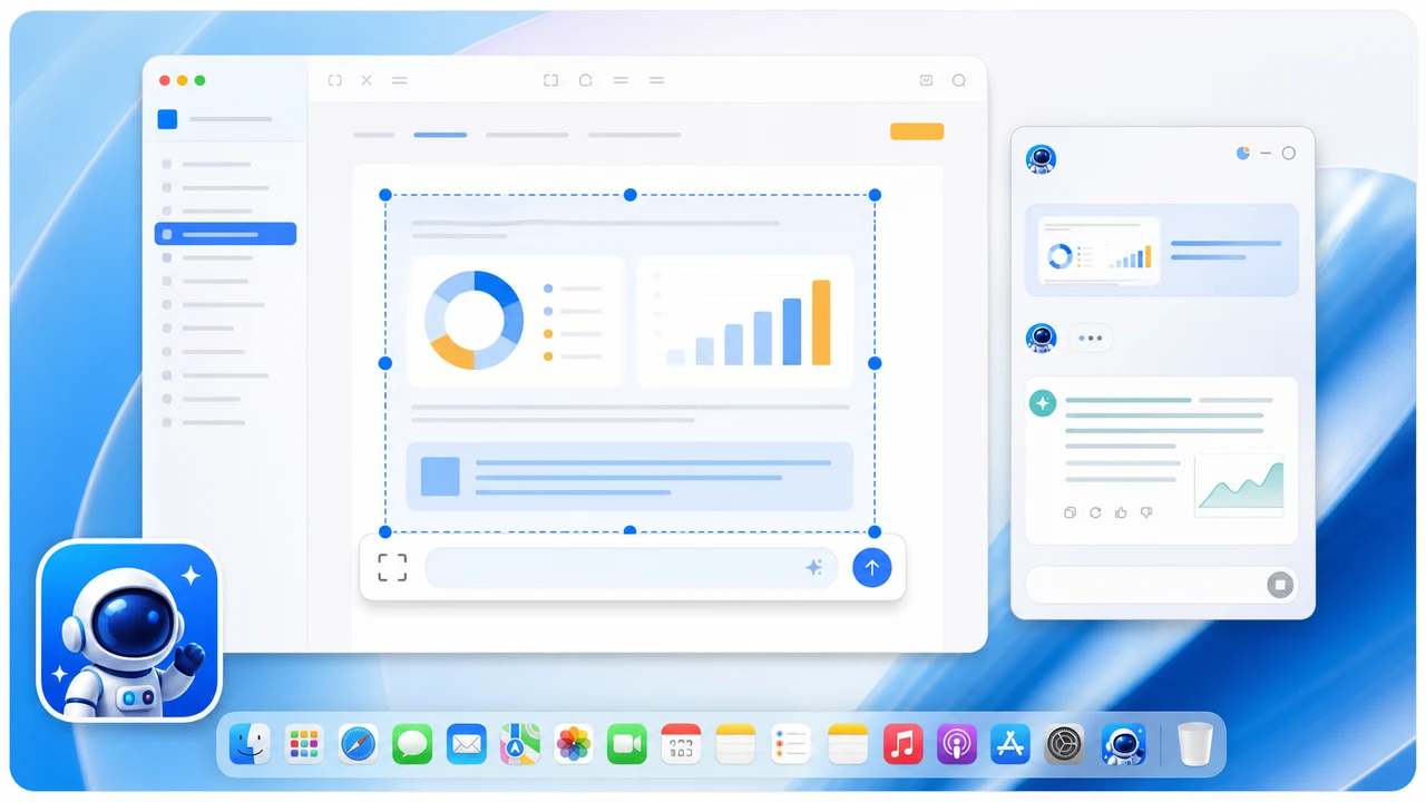 MacCopilot adjustable screenshot selection and lightweight prompt bar
