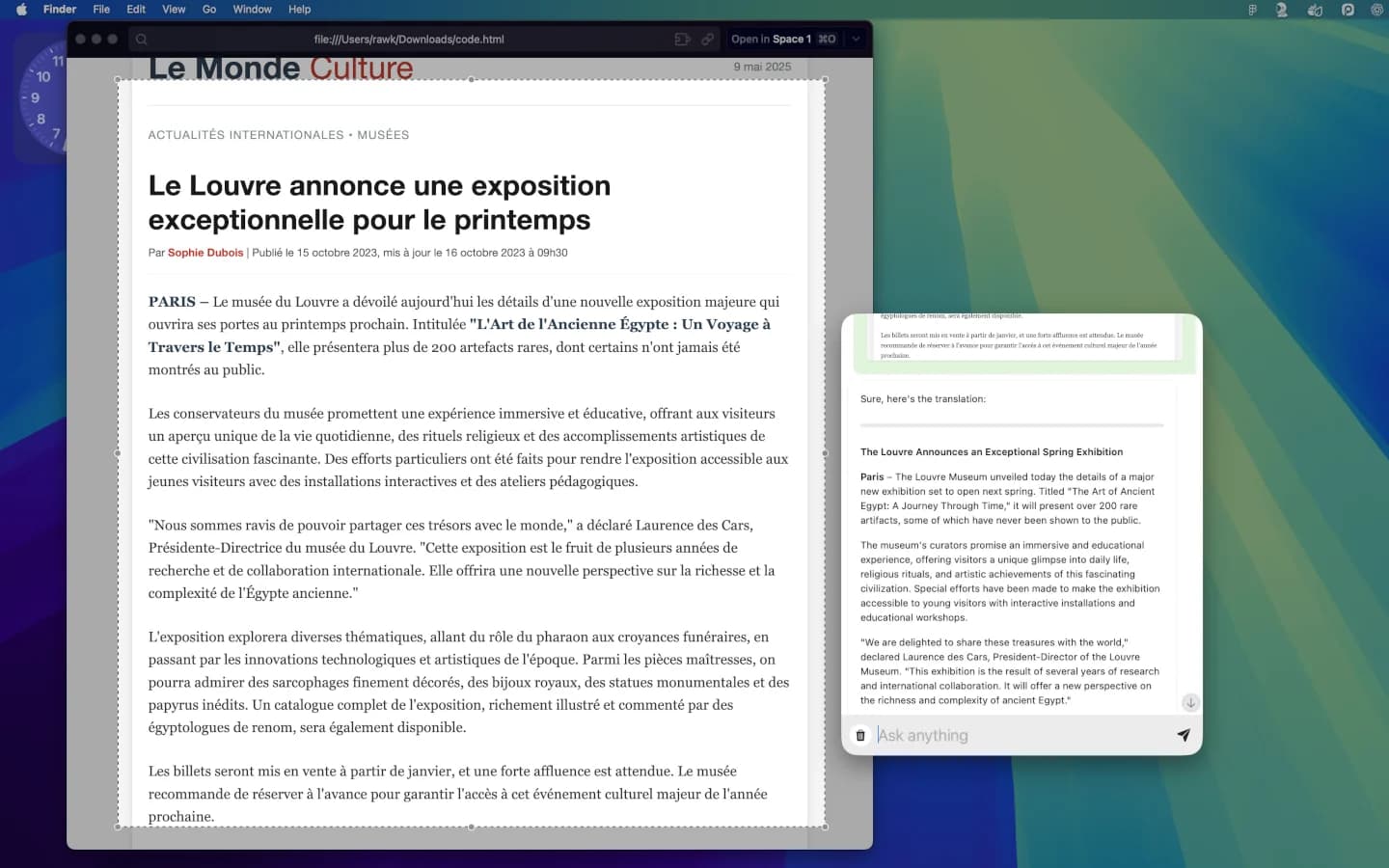 Translate & Learn: MacCopilot's On-Screen Answers AI for Language Learners